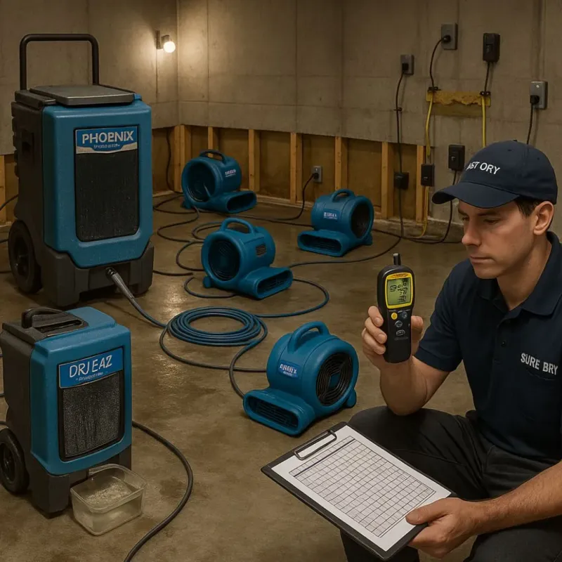 Structural Drying and Dehumidification process in Peru, NY
